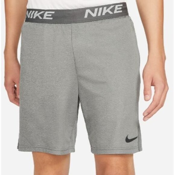 NEW! Nike Dri-Fit Standard Fit Grey Training Shorts Atheltic Pull On Men's Large - Picture 1 of 11